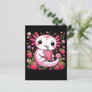 Axolotl Drink Japanese Strawberry Milk Postkarte