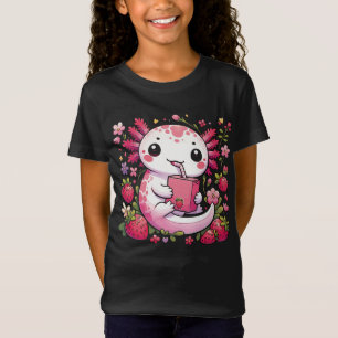 Axolotl Drink Japanese Strawberry Milk T-Shirt