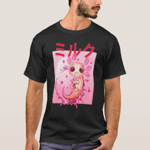 Axolotl Drinks Erdbeermilch Rosa Pink Salama T-Shirt