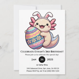 Axolotl Easter Joy Birthday Einladung