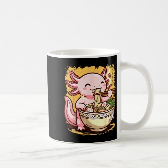 Axolotl Eating Ramen Noodles  Kaffeetasse (Rechts)