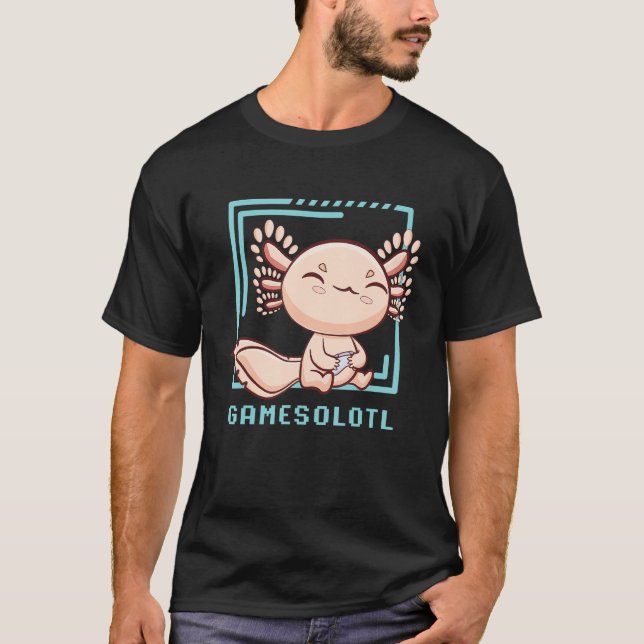 Axolotl Fish Playing Video Games Lizard Gamesolotl T-Shirt (Vorderseite)