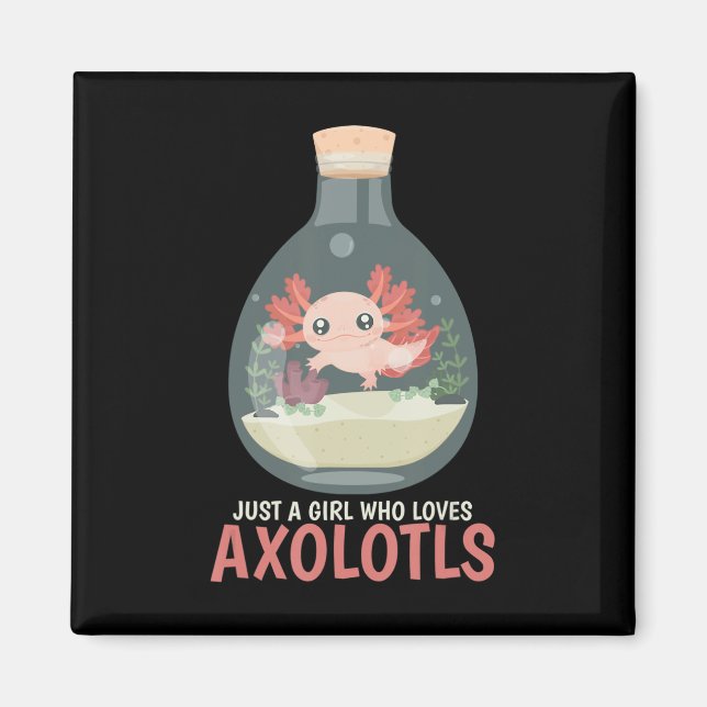 Axolotl Fish Tank Axolotl Fragen Niedlich Anime Ki Magnet (Vorne)