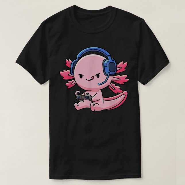 Axolotl Fish Video Game Boys Girls Anime Li T-Shirt (Design vorne)