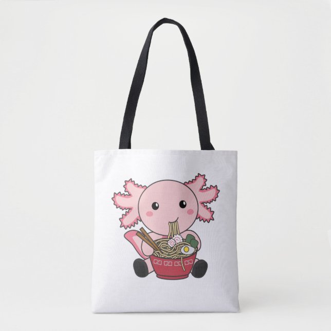 Axolotl Food Ramen Japanese Food Kawaii Animals Po Tasche (Vorderseite)