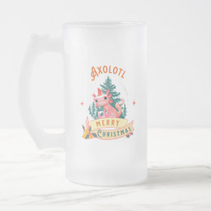 Axolotl Frohe Weihnachten Süße Mütze des Weihnacht Mattglas Bierglas