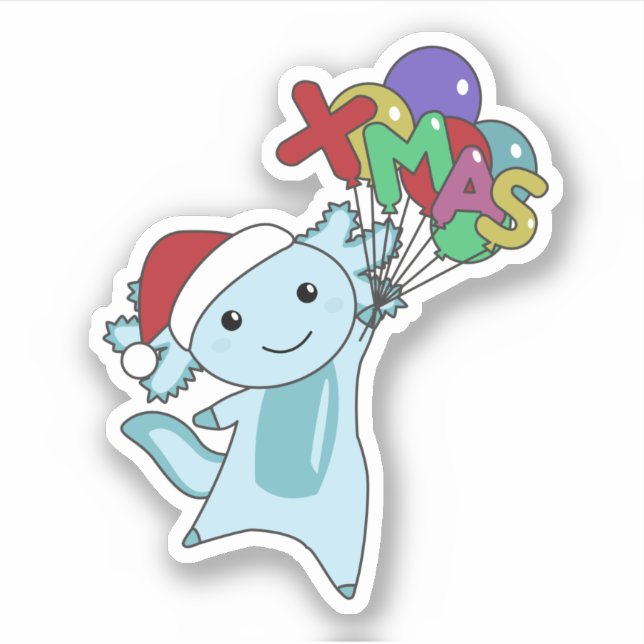 Axolotl Frohe Weihnachts Wintertiere Axolotl Sti Aufkleber (Vorderseite)