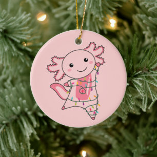 Axolotl Frohe Weihnachts Wintertiere Axolotls Ad Keramik Ornament