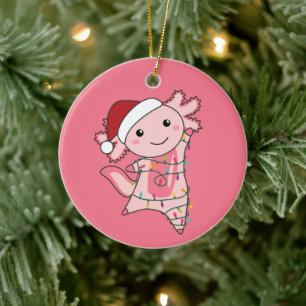 Axolotl Frohe Weihnachts Wintertiere Axolotls Ad Keramik Ornament