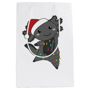 Axolotl Frohe Weihnachts Wintertiere Axolotls Mittlere Geschenktüte