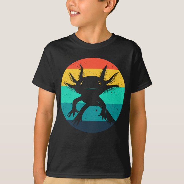 Axolotl Funny Gift Mama Vater Kids Retro Design TS T-Shirt (Vorderseite)