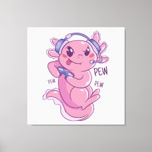Axolotl-Gamer-Challenge-Blast Leinwanddruck