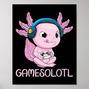 Axolotl Gamer Gamesolotl Kawaii Gaming für Jungen  Poster