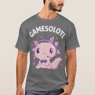AXOLOTL Gamesolotl Kawaii Chibi Pastel Goth Anime  T-Shirt