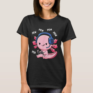 Axolotl Gaming Kids Boys Girls Anime Video Game Pe T-Shirt