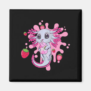 Axolotl Girl Strawberry Milk Shake Kawaii Japanisc Magnet
