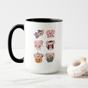 Axolotl Halloween Devil Pumpkin Vampire Costume Tasse