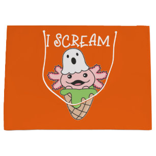 Axolotl Halloween Ghost I Scream Ice Puff Große Geschenktüte