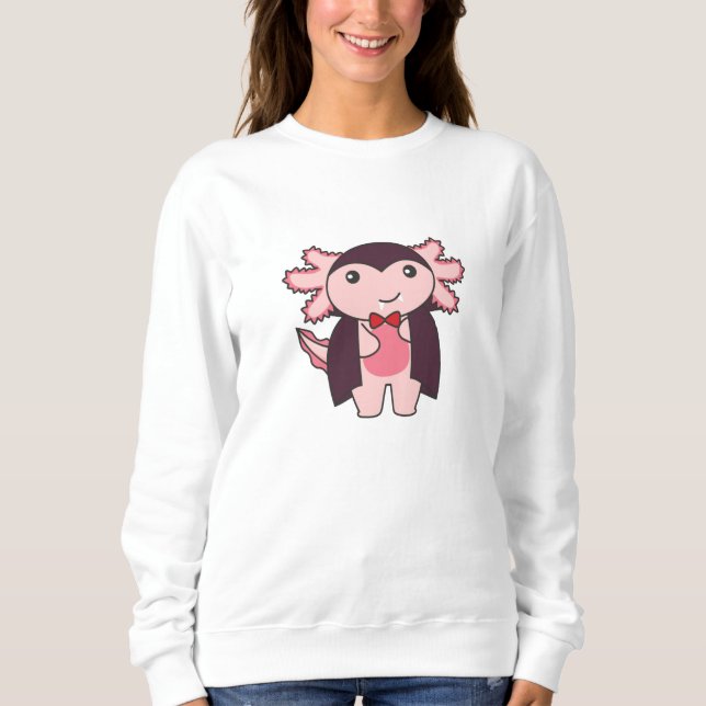Axolotl Halloween Niedlich Devil Vampire-Kostüm Sweatshirt (Vorderseite)
