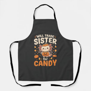 Axolotl Halloween Süßigkeiten Tausch Vektor Design Schürze