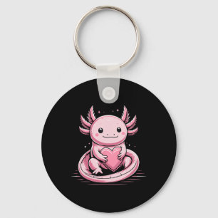 Axolotl hält Herz Valentinstag Cute Valenti Schlüsselanhänger