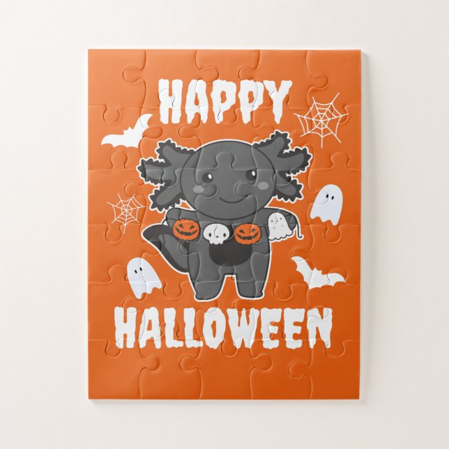 Axolotl Happy Halloween Pumpkin Bat Kostüm (Vertikal)