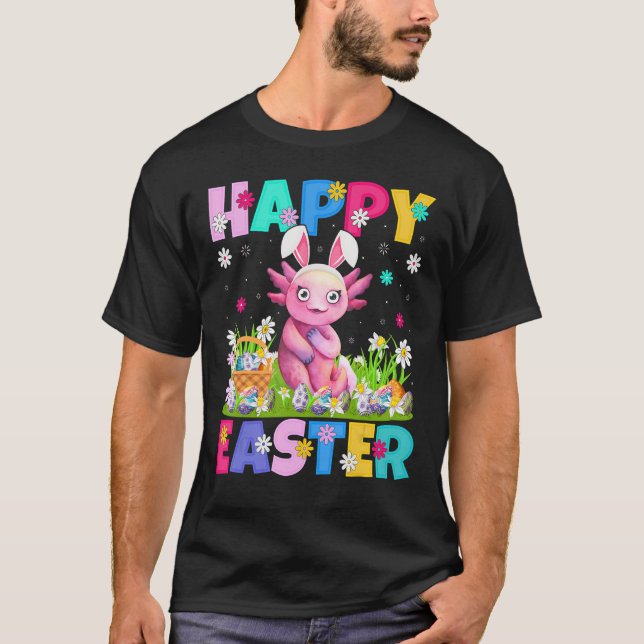 Axolotl Happy Oaster Bunny Axolotl Ostersonntag T-Shirt (Vorderseite)