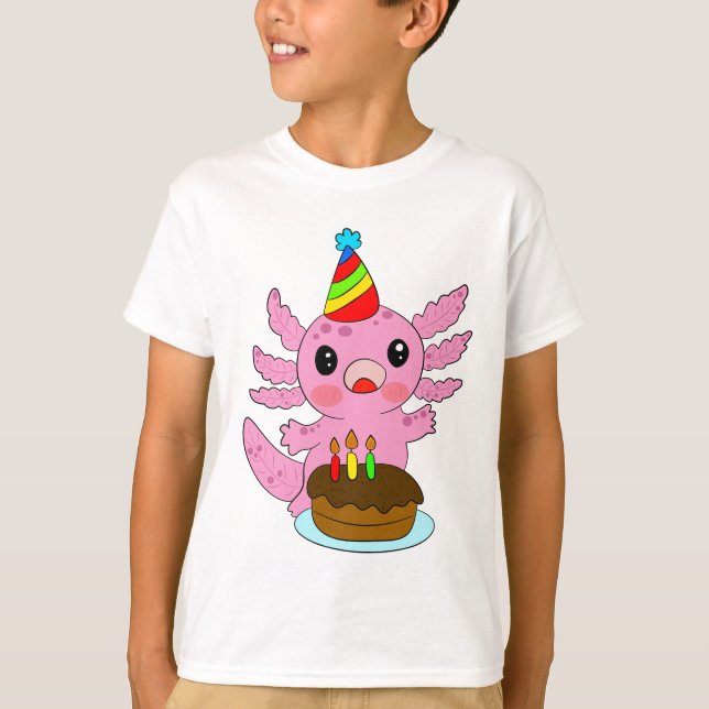 axolotl HappyGeburtstag T-Shirt (Vorderseite)