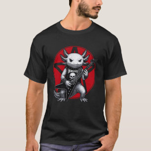 Axolotl Heavy Metal Gitarre Rock Haustierliebhaber T-Shirt