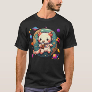 Axolotl im Weltraum-Bubble-Tea – Boba-Liebhaber T-Shirt