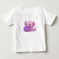 Axolotl isst lila Donuts.