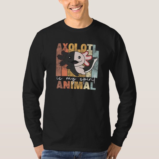 Axolotl ist mein Geist Tier Niedlich Axolotl Vinta T-Shirt (Vorderseite)