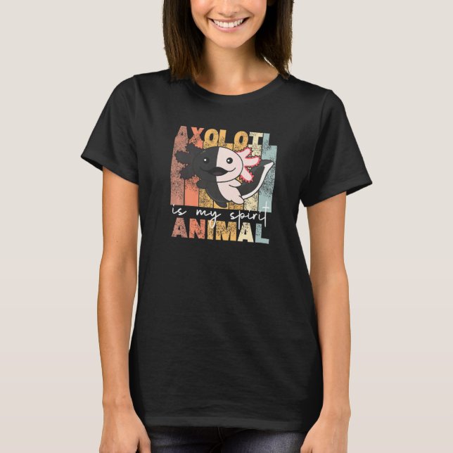 Axolotl ist mein Geist Tier Niedlich Axolotl Vinta T-Shirt (Vorderseite)