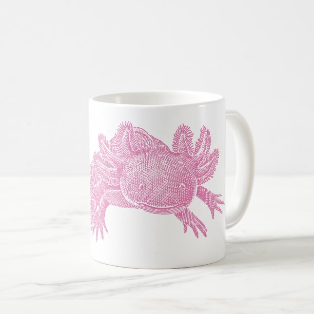 Axolotl-Kaffeetasse - ROSA Kaffeetasse (VorderseiteRechts)