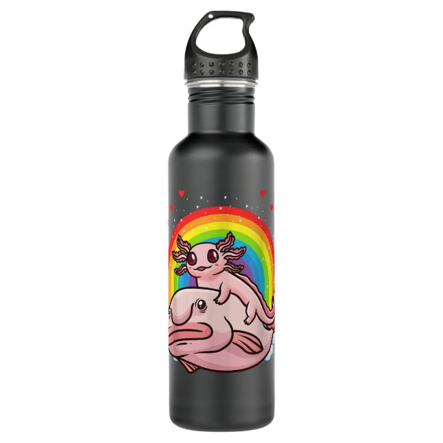 Axolotl Kawaii Blobfish Edelstahlflasche (Vorderseite)