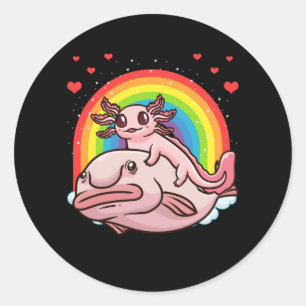Axolotl Kawaii Blobfish Runder Aufkleber