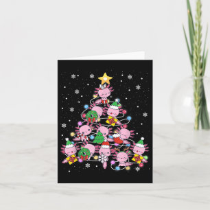 Axolotl Kawaii Christmas Tree Lights Pajama Xmas T Karte