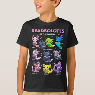Axolotl kawaii liest Solotl der Welt Axolotl T-Shirt