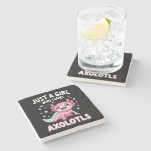 Axolotl Kawaii Nur Ein Mädchen Das Axolotl Liebt Steinuntersetzer