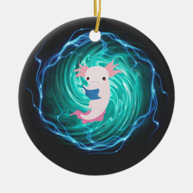 Axolotl Keramik Ornament (Vorne)