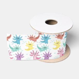 Axolotl Kids Niedlich Salamander Muster Satinband