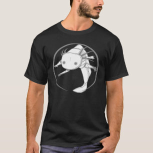 Axolotl-Kreis-T-Shirt (leucistic) dunkles T-Shirt
