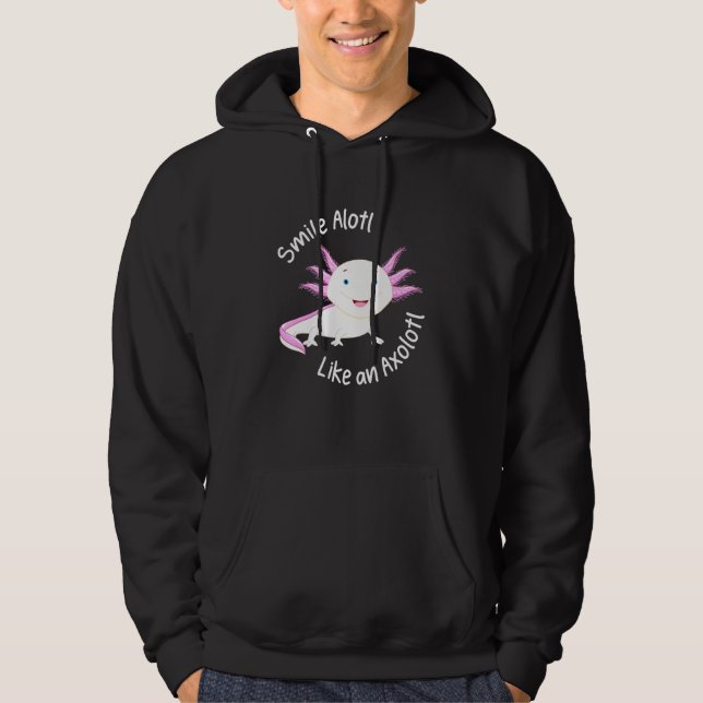 Axolotl lächelt wie ein Axolotl Kind Niedlich Hoodie (Vorderseite)