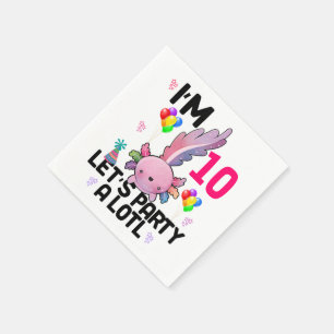Axolotl Let's Party Alot Amphibien Salamander Serviette