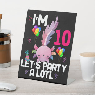 Axolotl Let's Party Alot Amphibien Salamander Sockelschild