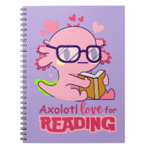 Axolotl-Liebe für das Lesen von Niedlichem Lavende