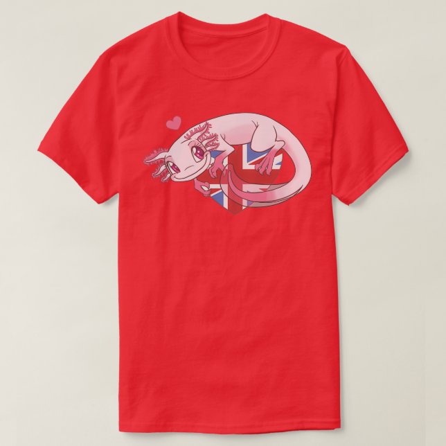 Axolotl Liebe Großbritannien T-Shirt (Design vorne)