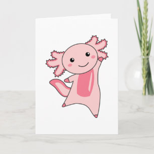 Axolotl liebt Niedliche Tiere für Kinder Rosa Karte
