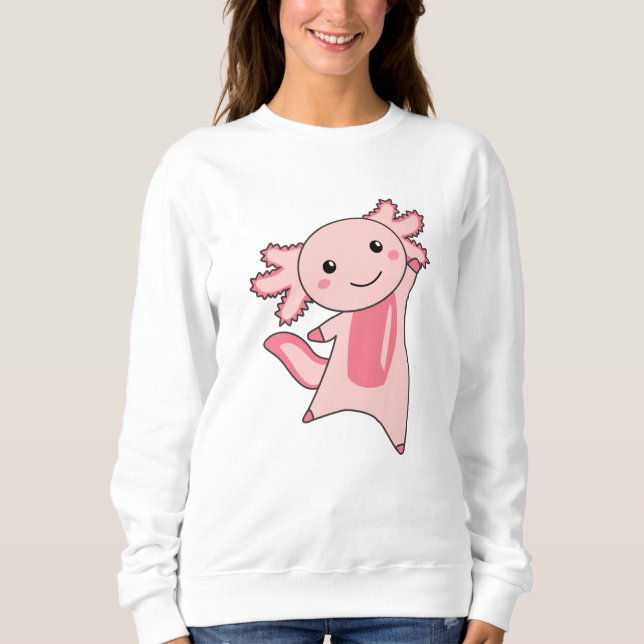 Axolotl liebt Niedliche Tiere für Kinder Rosa Sweatshirt (Vorderseite)