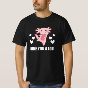 Axolotl liebt Niedliche Tiere für Kinder Rosa T-Shirt